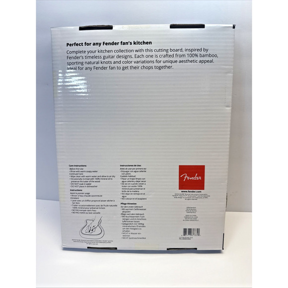 Fender Telecaster Bamboo Cutting Board For Serious Chops New in Box - Picture 2 of 4